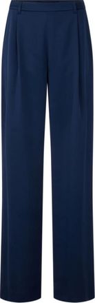 Marc Cain Wedi Broek - Dames - Straight fit broeken - Blauw - L - Satijn - Broeken