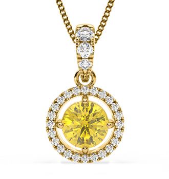 The Diamond Store Ella Yellow Lab Diamond 1.38ct Pendant Necklace in 18K Yellow Gold - Elara Collection