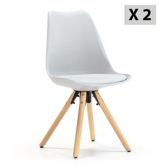 HOMN Set de 2 sillas comedor estilo n&oacute;rdico gris, 54 x 49 x 84 cm