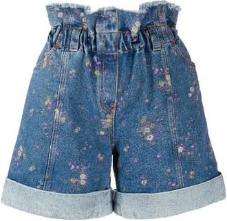 Philosophy di Lorenzo Serafini Floral Paperbag Waist Denim Shorts Size S