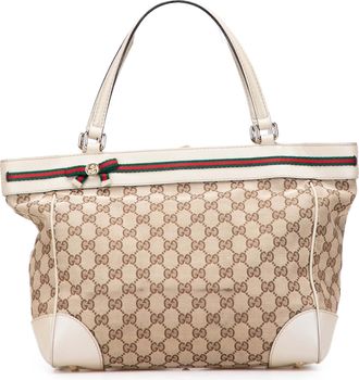 Gucci Pre-owned Womens Princy Tote Signature Monogram - Ivory Textile - One Size