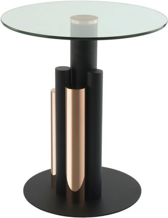 Kayoom Beistelltisch »Ontario 225, Runde Glasplatte aus Sicherheitsglas, 100% Edelstahl« 1 Stk. tlg. Modernes Design, zweifarbiges Säulengestell, Eyecatcher 