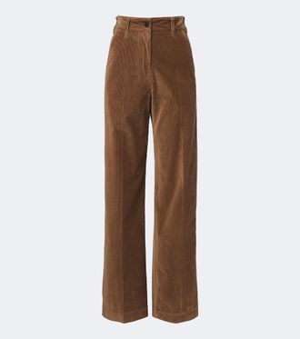 Moncler Cotton corduroy wide-leg pants