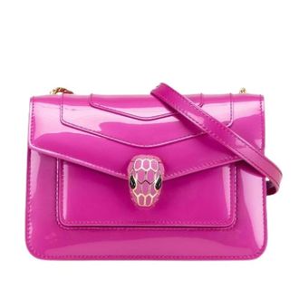 Bulgari Pre-owned Cross Body Bags, female, Pink, Size: ONE SIZE Pre-owned Leather Crossbody Bag