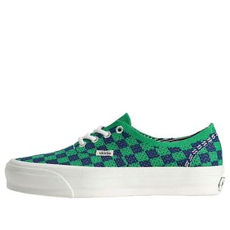 Vans Premium Authentic Checkerboard Green Navy Blue VN000EJC5W3