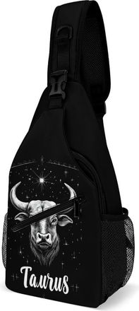 Generic Zodiac Taurus Unisex Shoulder Bags Casual Crossbody Chest Bag Sling Backpack for Hiking Cycling Travel