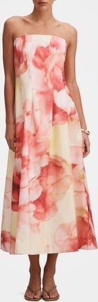 Ever New Mirielle Strapless Abstract Print Midi Sundress in Bellara Floral at Nordstrom, Size 10