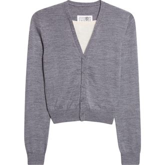 Maison Margiela Wool Blend Cardigan in Grey Melange at Nordstrom, Size X-Small