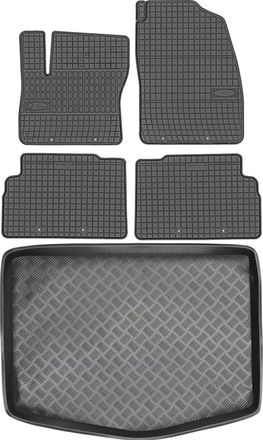 OEM Juego De Alfombrillas De Goma Para Coche Y Alfombrilla Para Maletero Para Ford C-max Ii Minivan (2010-2019)