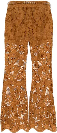 Zimmermann Womens Orange Lace Coco Pant Biscuit Pantaloni Trousers