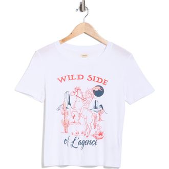 L'agence Eliza Wild Side Graphic T-Shirt in White at Nordstrom Rack, Size Xx-Small