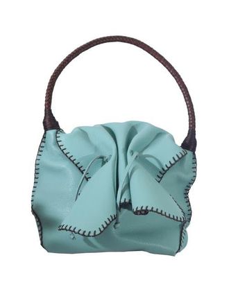 Carlos Falchi Shoulder Butterfly Top Grain Leather Bag in Caribbean Teal at Nordstrom