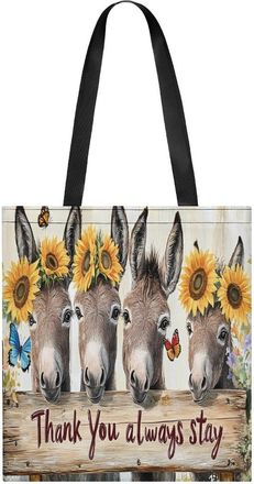 Generic Donkey Butterfly Womens Tote Casual Shopping Bag Lightweight Shoulder Bags Hobos Handbag for Work Travel Daily 35x40cm