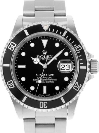 Rolex Pre-owned Rolex Submariner Date Automatic Chronometer Black Dial Mens Watch 16610 BKSO