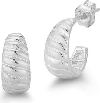 Glaze Jewelry Twist Huggie Hoop Earrings in Silver at Nordstrom Rack