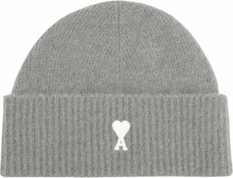 Ami Accessoires, Heren, Grijs, ONE Size, Wol, Striped Ami De Coeur Beanie