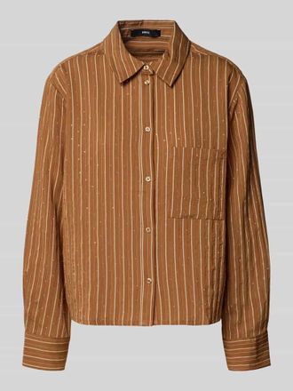 Mango Hemdbluse mit Strasssteinbesatz Modell PUNA in Camel, Gr&ouml;&szlig;e XL