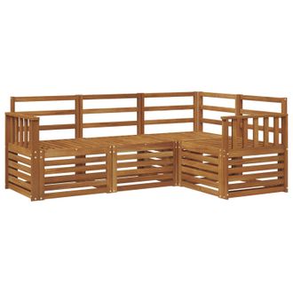 vidaXL Juegos De Sof&aacute;s 4 Pcs Natural Madera De Acacia S&oacute;lida Vidaxl