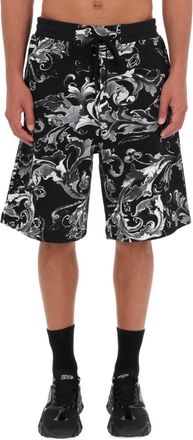 Versace Jeans Couture Black Printed Shorts