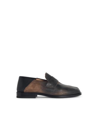 Maison Margiela Tabi City Black And Brown Lear Loafers