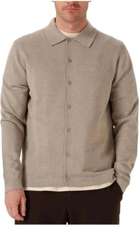 Filling Pieces Truien Leurink Exclusives Knit Dress Shirt - Heren - Casual Overhemden - Beige - L - Overhemden