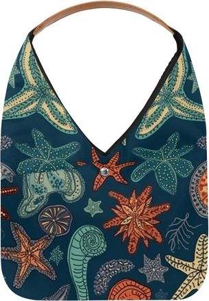 Generic Starfish Reusable Lightweight Grocery Bags - Foldable Into Compact Pouch, Washable & Sturdy, Multipurpose for Shopping and Travel