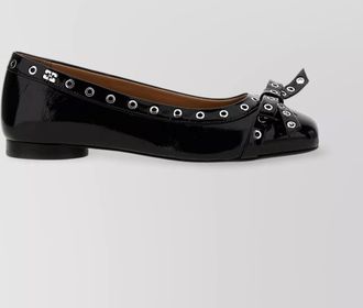 Ganni eyelets bow ballet flats