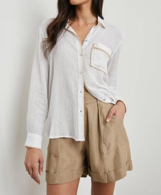 Rails Charli Shirt In White Blanket Stitch
