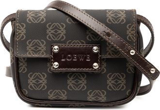 Loewe Eerste-hands Mini Anagram Gecoate Canvas Crossbody
