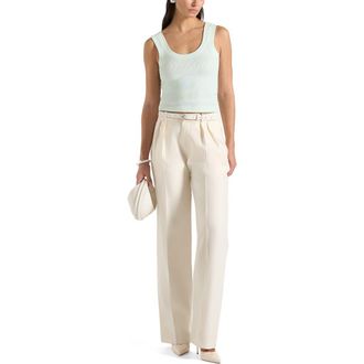 Mani&egrave;re De Voir Liane Scoop Neck Ribbed Vest in Mint Green at Nordstrom, Size X-Small