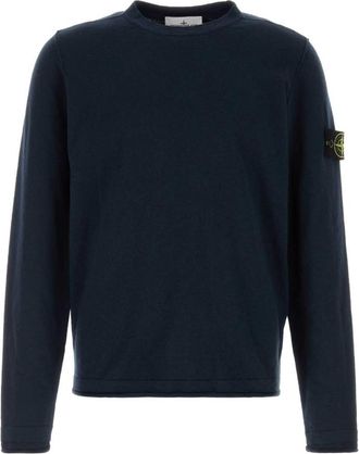 Stone Island Navy Blue Logo Sweaters