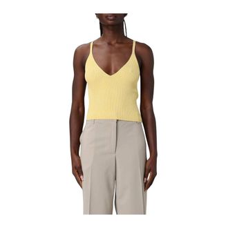 A|X Armani Exchange Top de punto de viscosa - Tops - Mujer - Amarillo - M