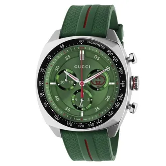 Gucci Gucci Interlocking Chronograph Quartz Green Dial Mens Watch YA142319
