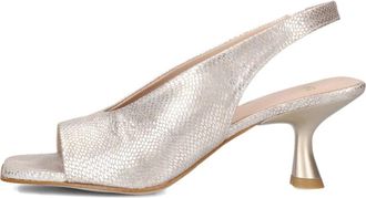 Zinda Schoenen, Dames, Beige, 39 EU, Leer, Slingback Hoge Hak Sandaal