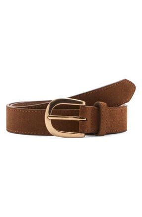 Mango Katrina Suede Belt in Brown at Nordstrom, Size Large