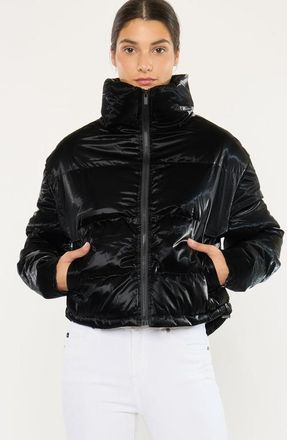 Kancan Lux Cropped Puffer Jacket in Black at Nordstrom, Size X-Large