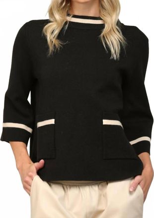 Fate Lurex Mock Neck In Black