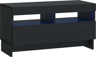 vidaXL Mueble De Tv Led Negro Madera De Ingenier&iacute;a Vidaxl