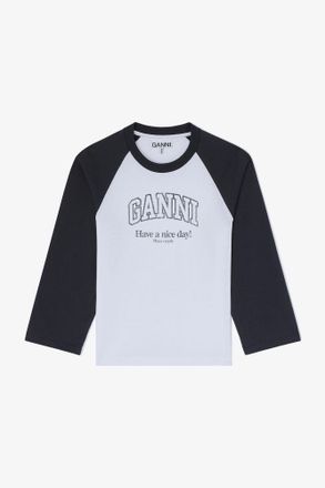 Ganni White Basic T-shirt - Size L Organic Cotton