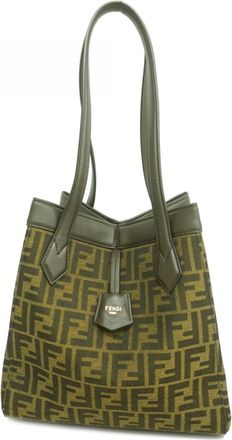 Fendi Brown Nylon Canvas Tote Bag (Pre-Owned)
