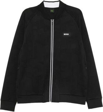 HUGO BOSS Jassen, Heren, Zwart, 2Xl, Polyester, SW Network JQ FZ Zip Sweatshirt
