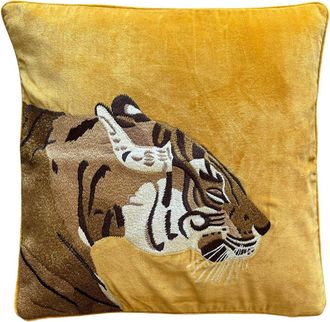 Les-Ottomans Coj&iacute;n de algod&oacute;n bordado - Tigre