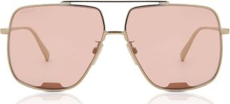 Bally BY0017D Asian Fit 32Y Mens Sunglasses Gold Size 60