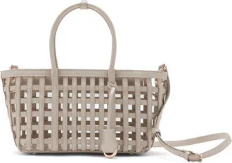 Mango Braided Faux Leather Top Handle Bag in Off White at Nordstrom