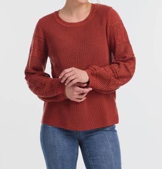 Frank Lyman Design Long Sleeve Sweater In Rust Red