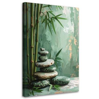 Feeby Impresi&oacute;n De Imagen, Piedras Zen Hojas Imitaci&oacute;n Pintura, 80x120
