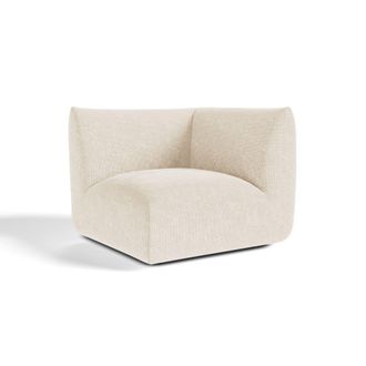 Sia Home M&oacute;dulo de esquina reversible terciopelo de chenilla crema