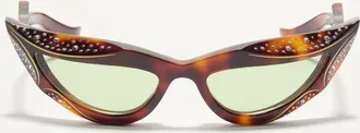 Valentino Occhiale Cat-Eye In Acetato unisex HAVANA/VERDE 56