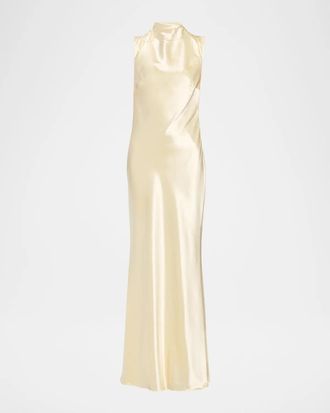 Et Ochs Willa Satin High Neck Gown