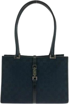 Gucci Pre-owned Shoulder Bags, female, Black, Size: ONE SIZE Pre-owned Jackie Black GG Canvas Shoulder Bag
